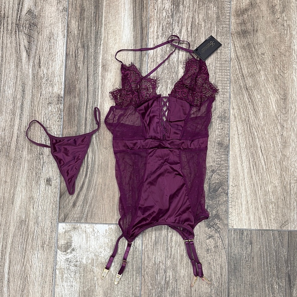 Frederick's of Hollywood Purple Chemise and Slip Set